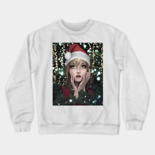 Portrait Of Anime Female Santa Crewneck Sweatshirt